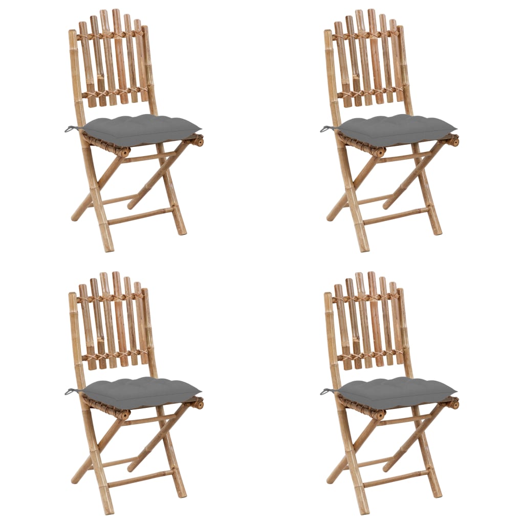 Set mobilier de exterior pliabil, cu perne, 5 piese, bambus GartenMobel Dekor