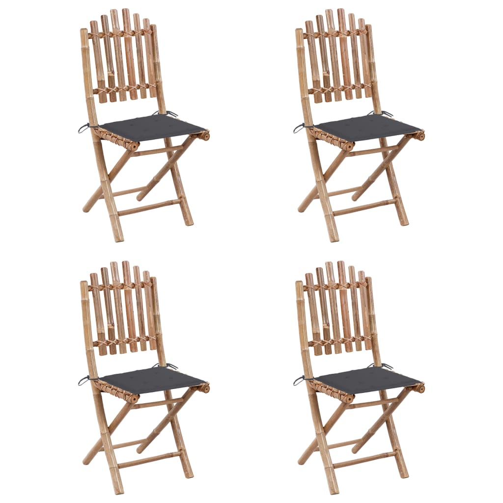 Set mobilier de exterior pliabil, cu perne, 5 piese, bambus GartenMobel Dekor
