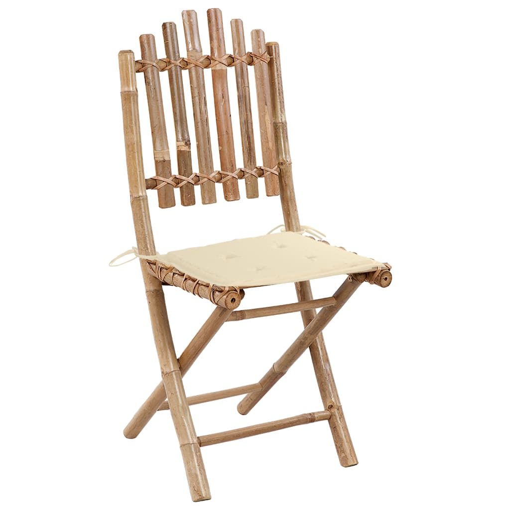 Set mobilier de exterior pliabil, cu perne, 5 piese, bambus GartenMobel Dekor