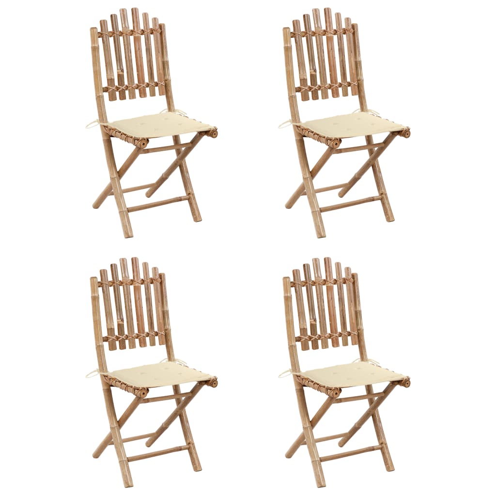 Set mobilier de exterior pliabil, cu perne, 5 piese, bambus GartenMobel Dekor