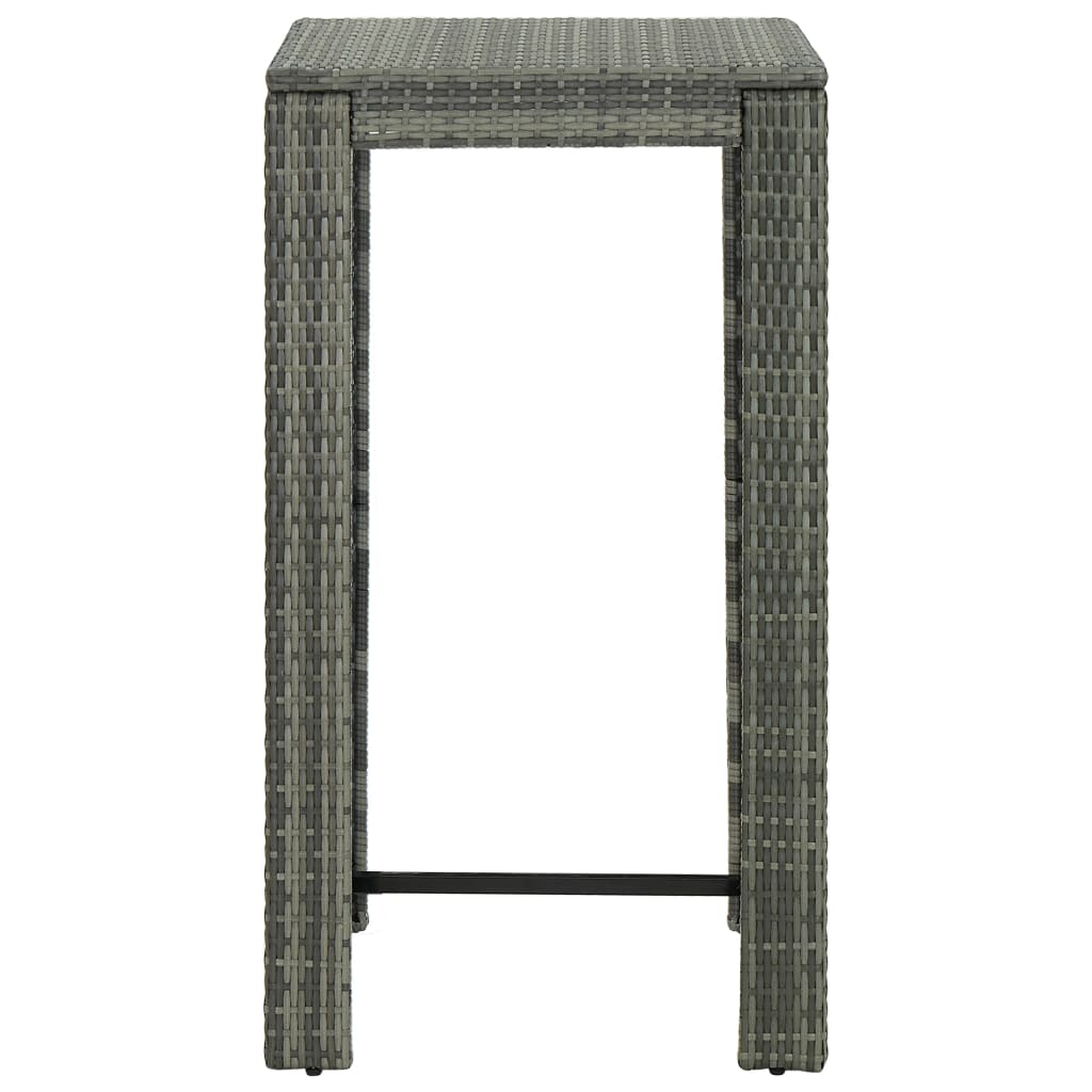 Set mobilier bar de grădină, cu perne, 3 piese, gri, poliratan GartenMobel Dekor
