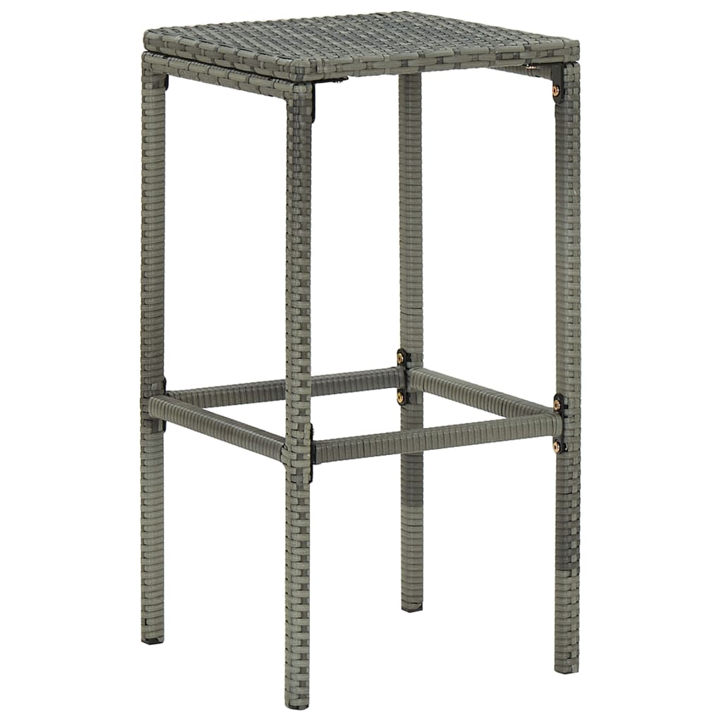 Set mobilier bar de grădină, cu perne, 3 piese, gri, poliratan GartenMobel Dekor
