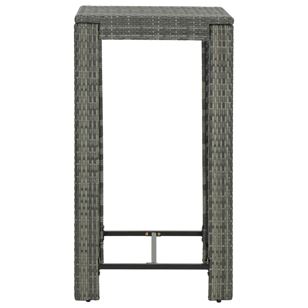 Set mobilier bar de grădină, cu perne, 3 piese, gri, poliratan GartenMobel Dekor