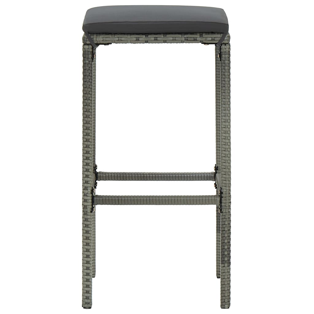 Set mobilier bar de grădină cu perne, 5 piese, gri, poliratan GartenMobel Dekor