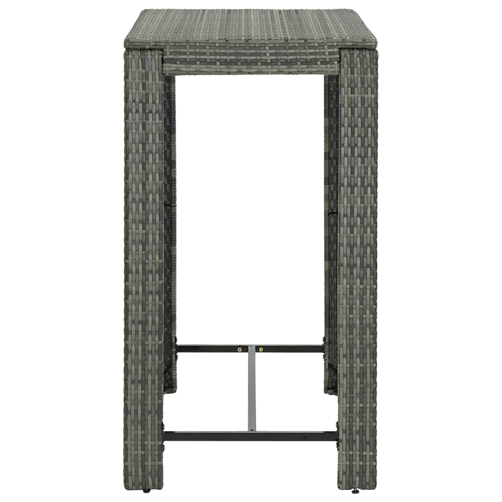 Set mobilier bar de grădină cu perne, 5 piese, gri, poliratan GartenMobel Dekor