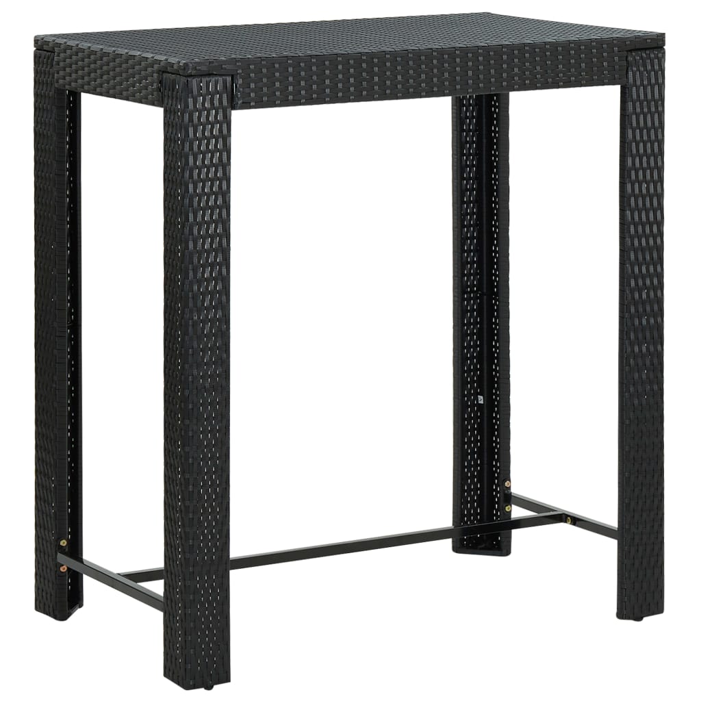 Set mobilier bar de grădină cu perne, 5 piese, negru, poliratan GartenMobel Dekor