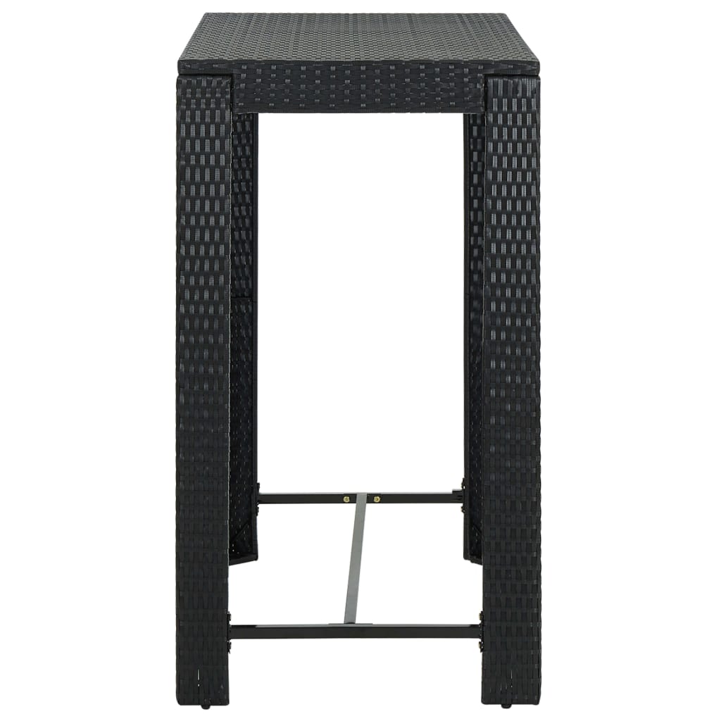 Set mobilier bar de grădină cu perne, 5 piese, negru, poliratan GartenMobel Dekor