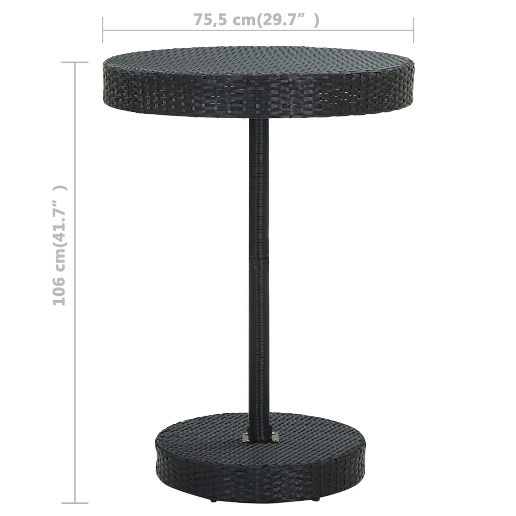 Set mobilier bar de grădină cu perne, 5 piese, negru, poliratan GartenMobel Dekor