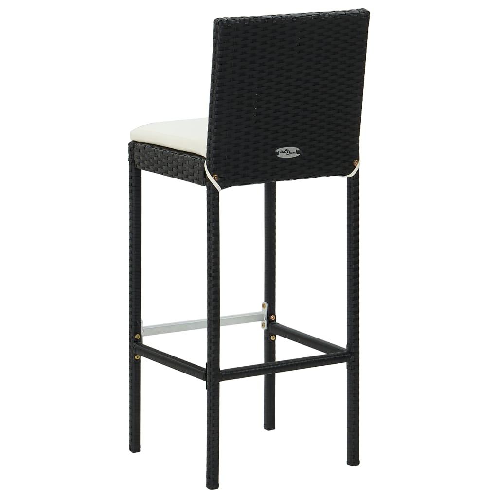 Set mobilier bar de grădină cu perne, 5 piese, negru, poliratan GartenMobel Dekor