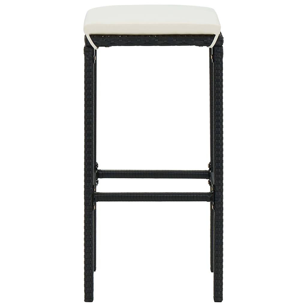 Set mobilier bar de grădină cu perne, 5 piese, negru, poliratan GartenMobel Dekor