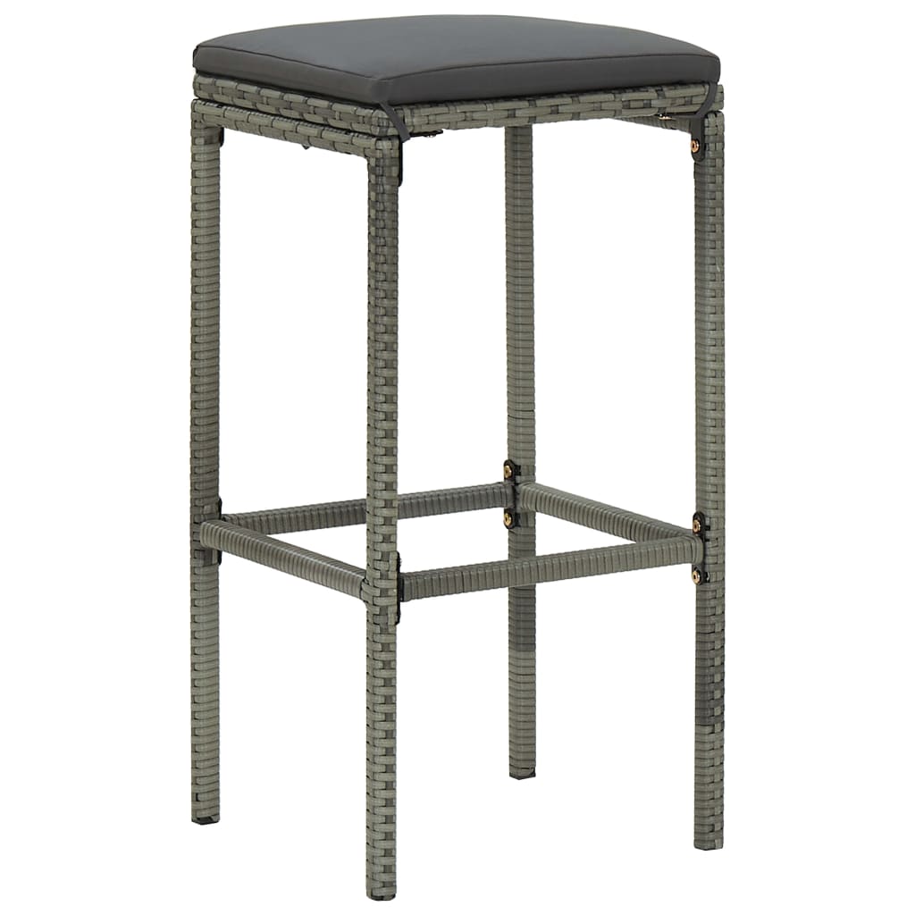 Set mobilier bar de grădină cu perne, 7 piese, gri, poliratan GartenMobel Dekor