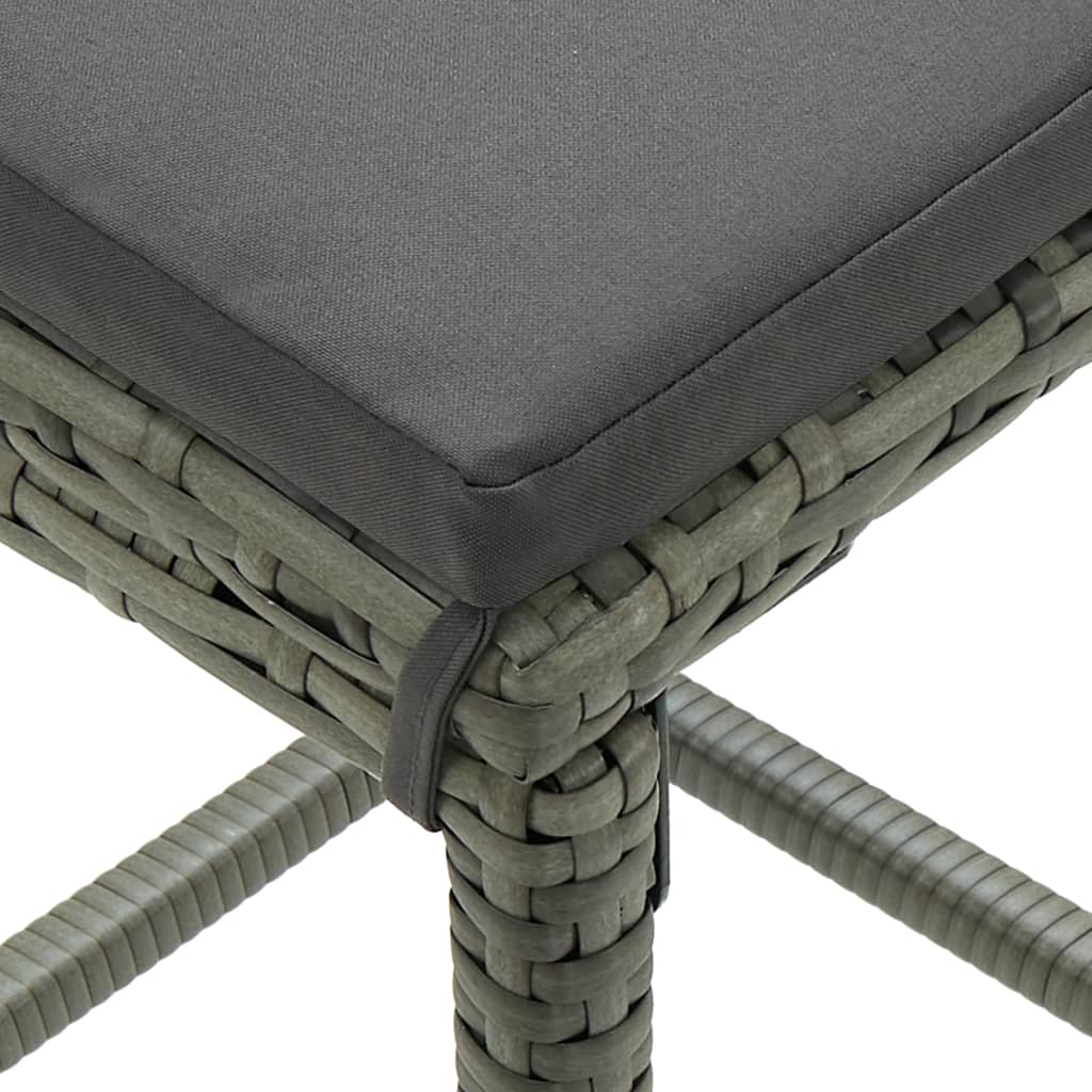Set mobilier bar de grădină cu perne, 7 piese, gri, poliratan GartenMobel Dekor
