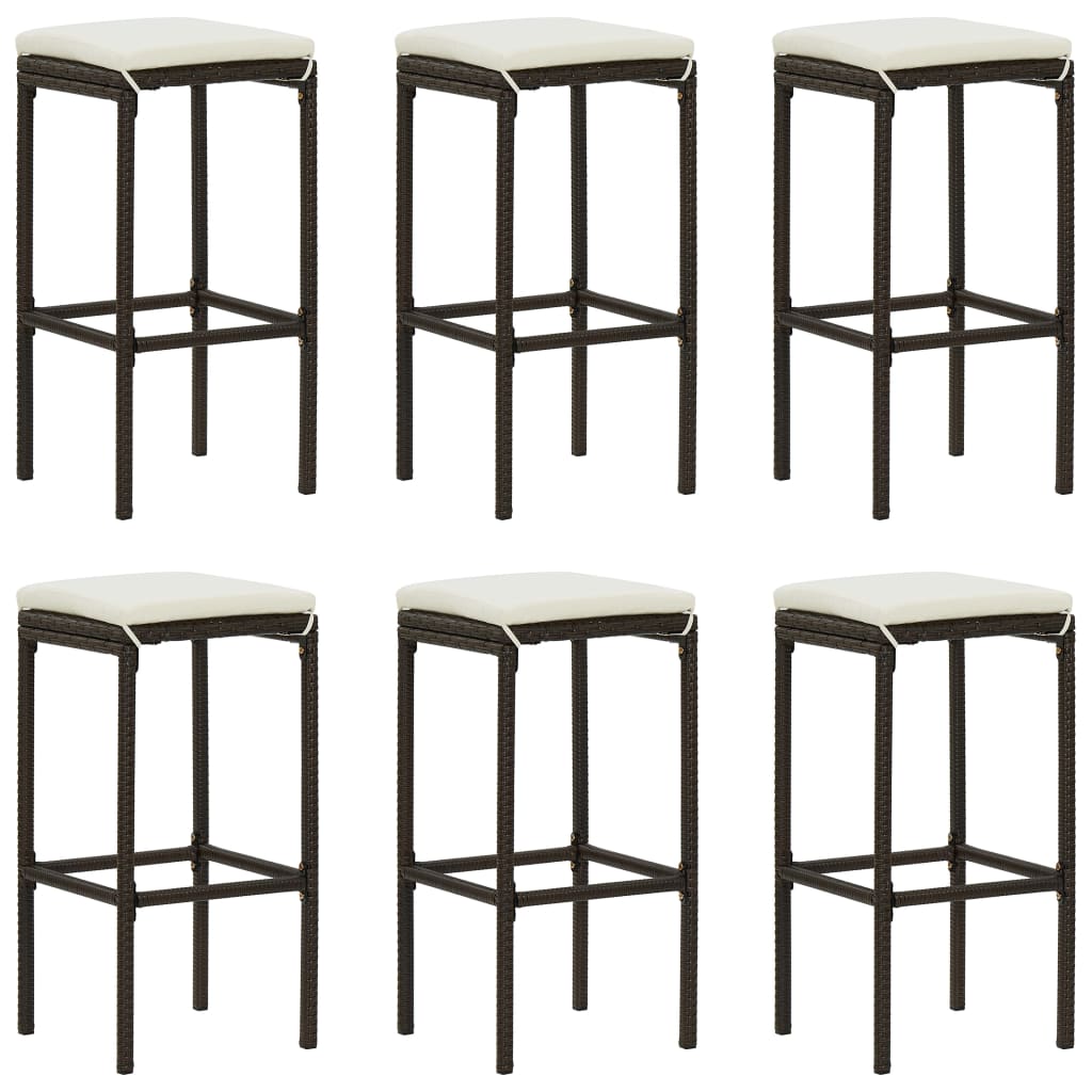 Set mobilier bar de grădină cu perne, 7 piese, maro, poliratan GartenMobel Dekor