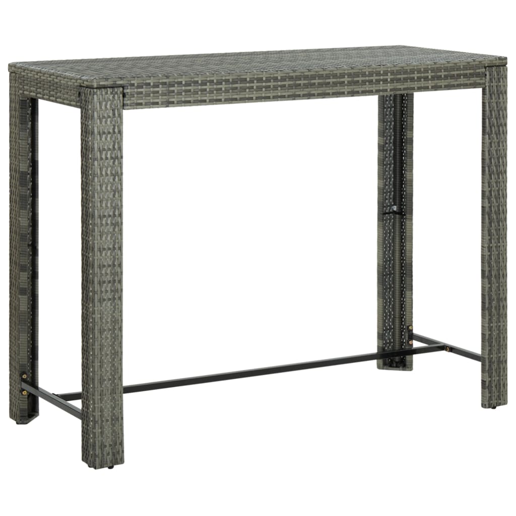 Set mobilier bar de grădină cu perne, 9 piese, gri, poliratan GartenMobel Dekor
