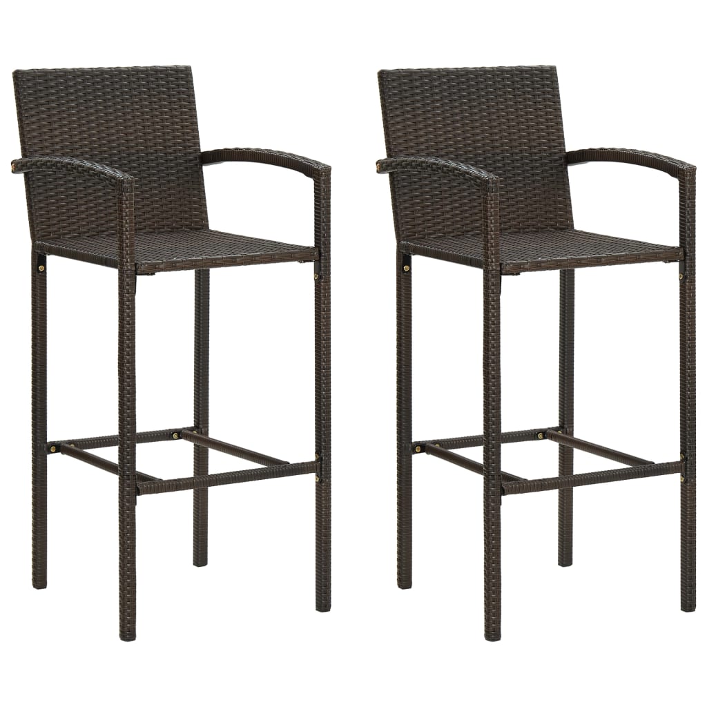 Set mobilier de bar de grădină, 3 piese, maro, poliratan GartenMobel Dekor