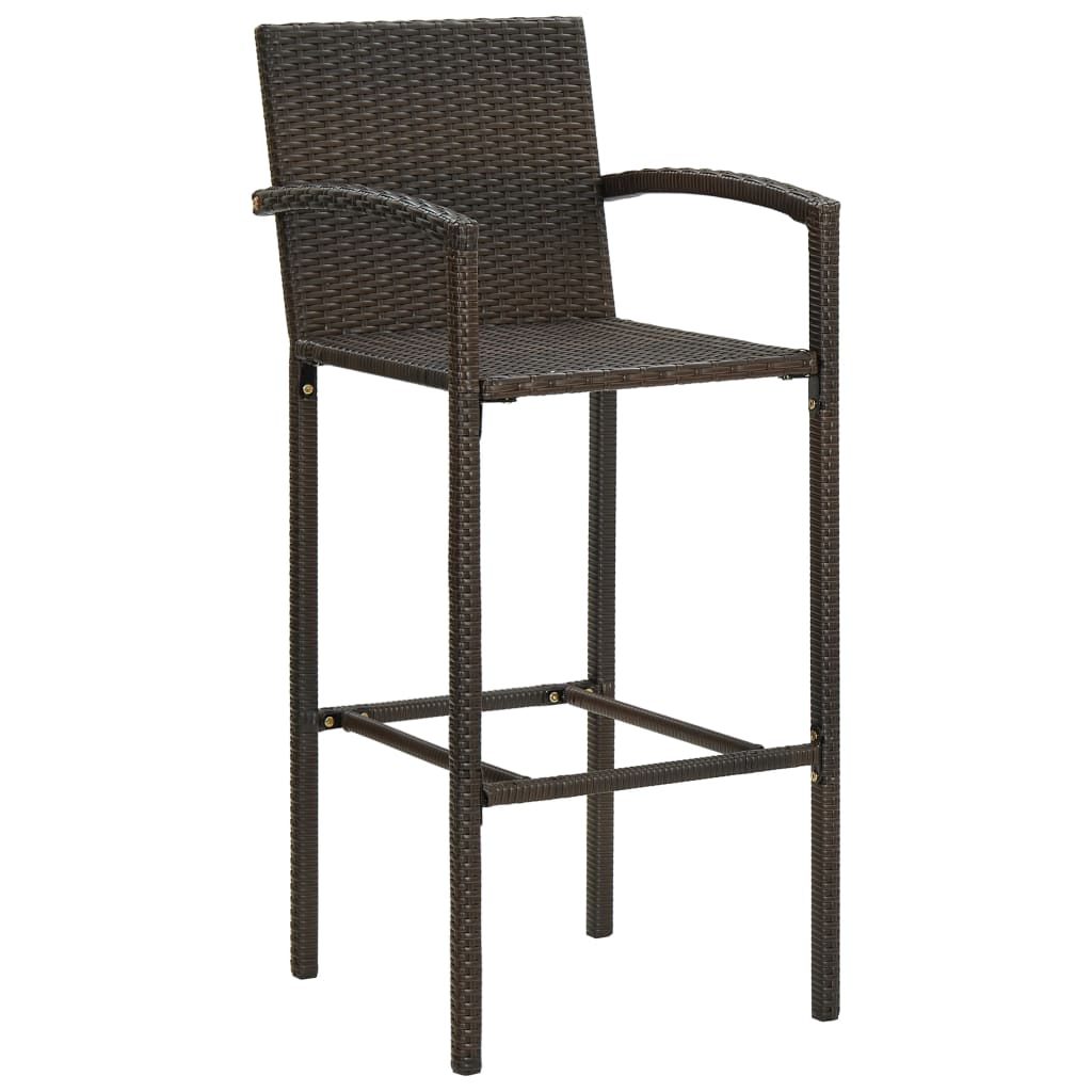 Set mobilier de bar de grădină, 3 piese, maro, poliratan GartenMobel Dekor