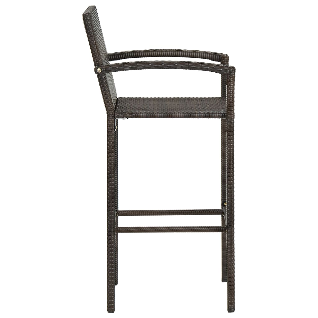 Set mobilier de bar de grădină, 3 piese, maro, poliratan GartenMobel Dekor