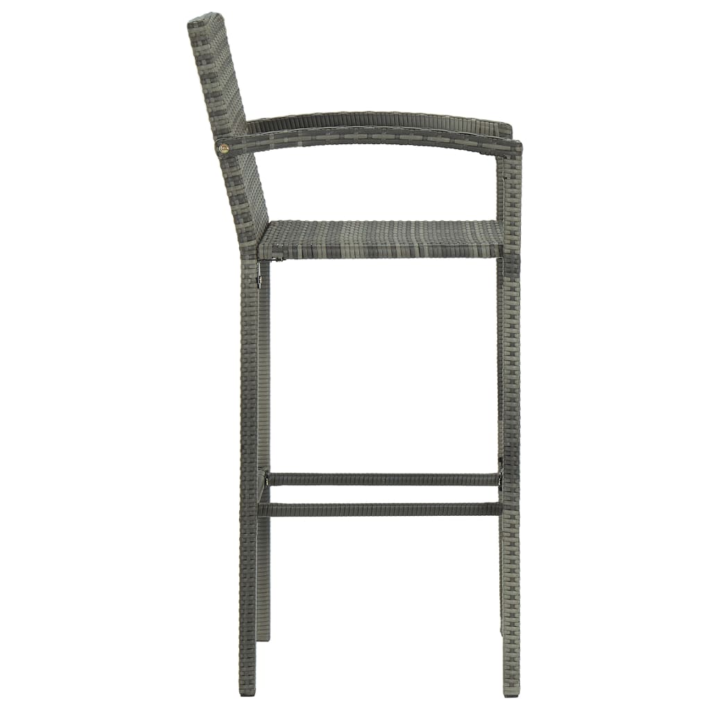 Set bar exterior cu cotieră, 5 piese, gri, poliratan GartenMobel Dekor
