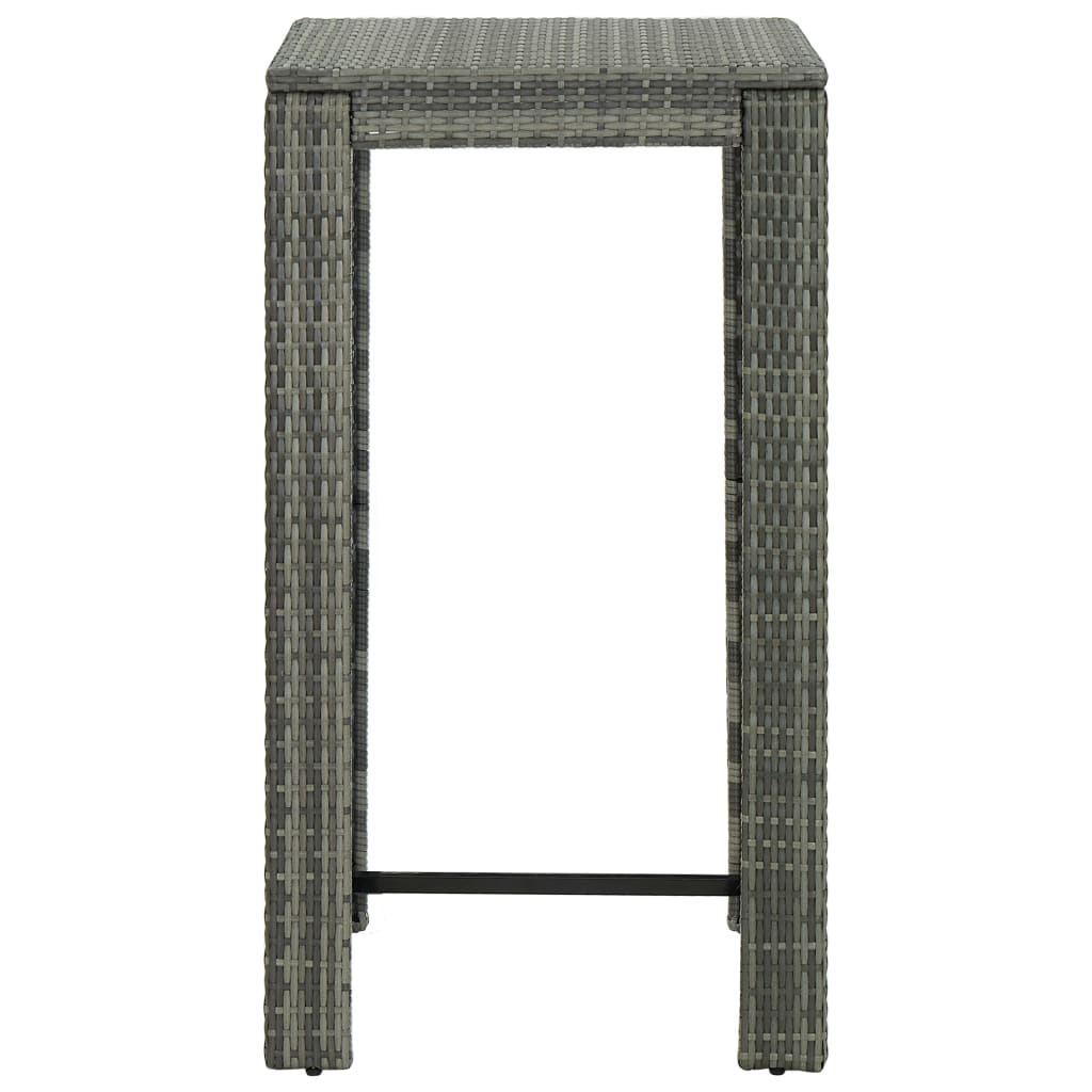 Set bar exterior cu cotieră, 5 piese, gri, poliratan GartenMobel Dekor