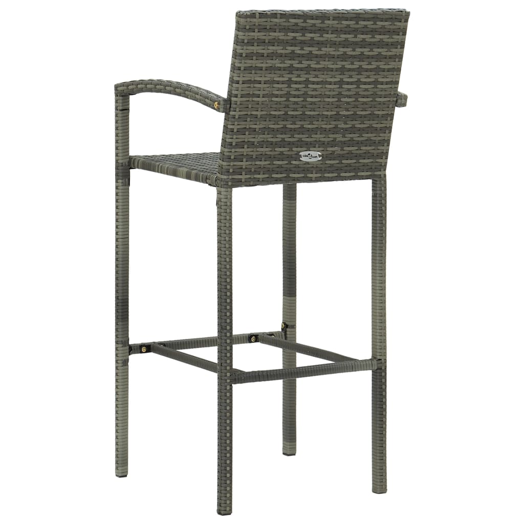 Set bar exterior cu cotieră, 5 piese, gri, poliratan GartenMobel Dekor