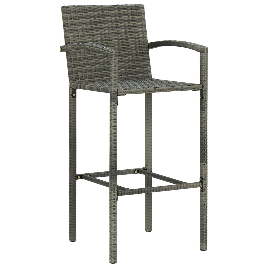 Set bar exterior cu cotieră, 5 piese, gri, poliratan GartenMobel Dekor