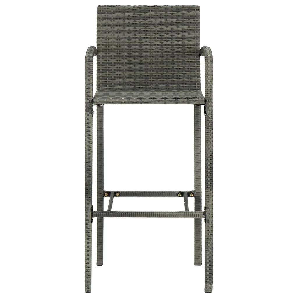 Set bar exterior cu cotieră, 5 piese, gri, poliratan GartenMobel Dekor