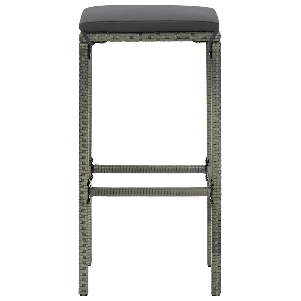 Set mobilier bar de grădină, cu perne, 3 piese, gri, poliratan GartenMobel Dekor
