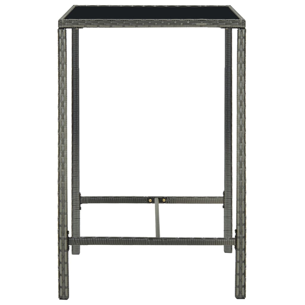Set mobilier bar de grădină, cu perne, 3 piese, gri, poliratan GartenMobel Dekor