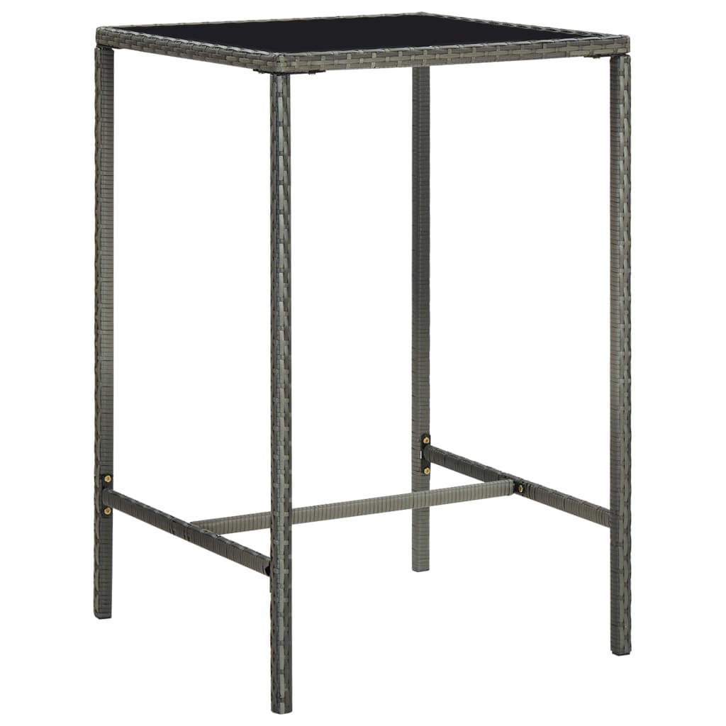 Set mobilier bar de grădină, cu perne, 3 piese, gri, poliratan GartenMobel Dekor