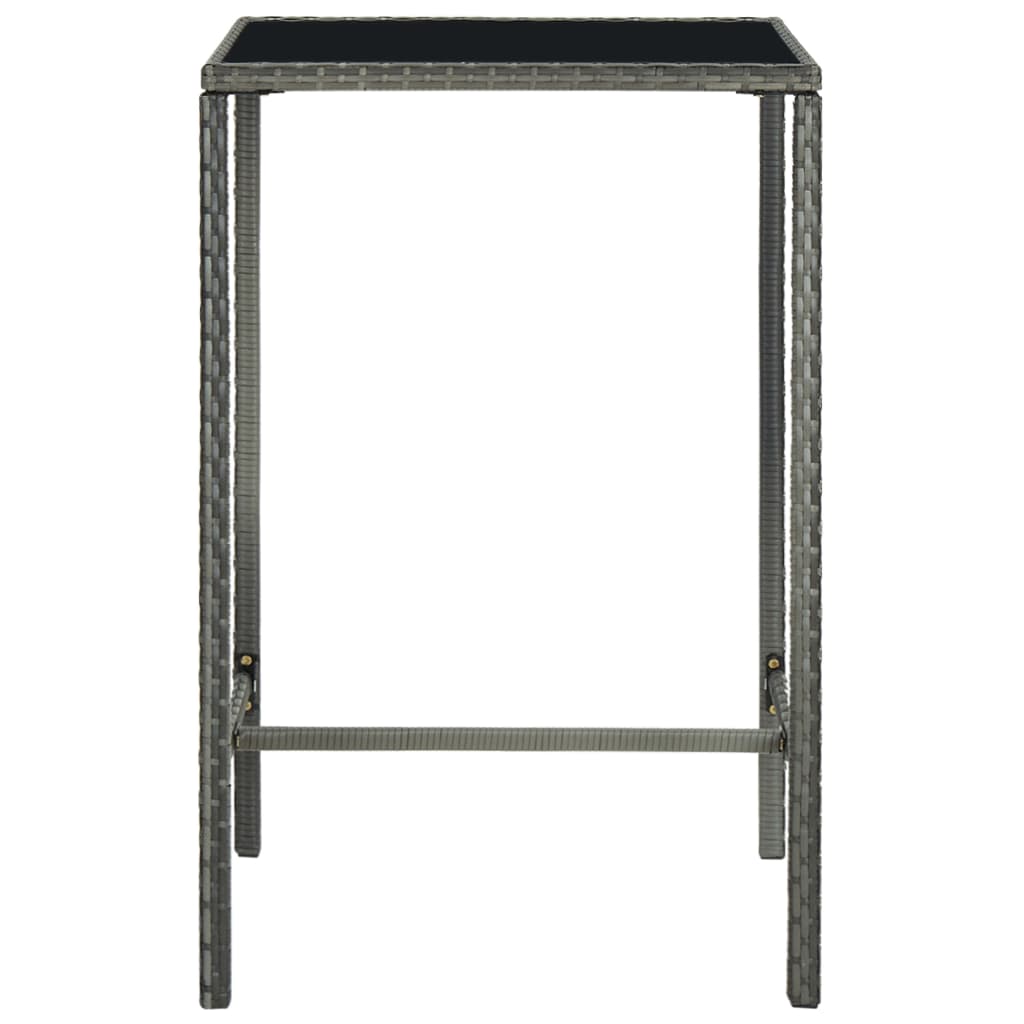 Set mobilier bar de grădină, cu perne, 3 piese, gri, poliratan GartenMobel Dekor