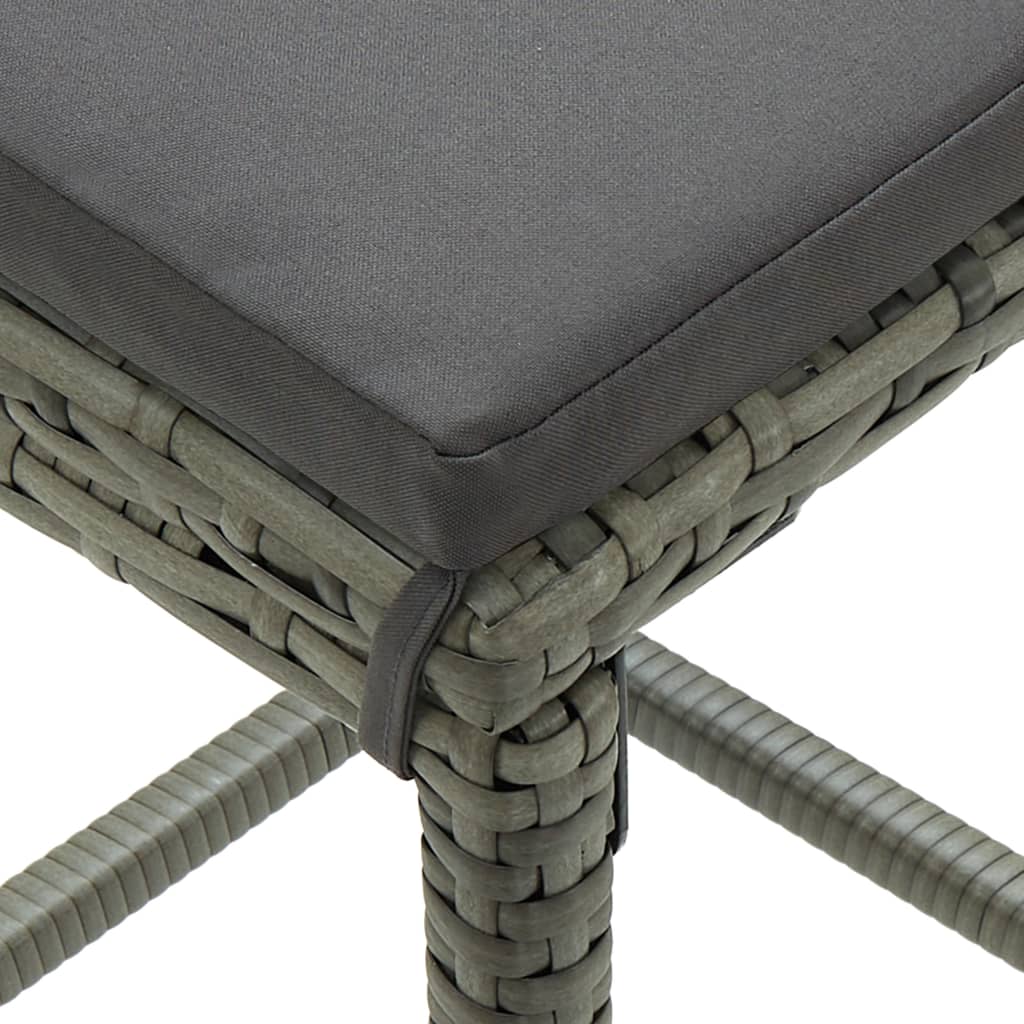 Set mobilier bar de grădină, cu perne, 3 piese, gri, poliratan GartenMobel Dekor
