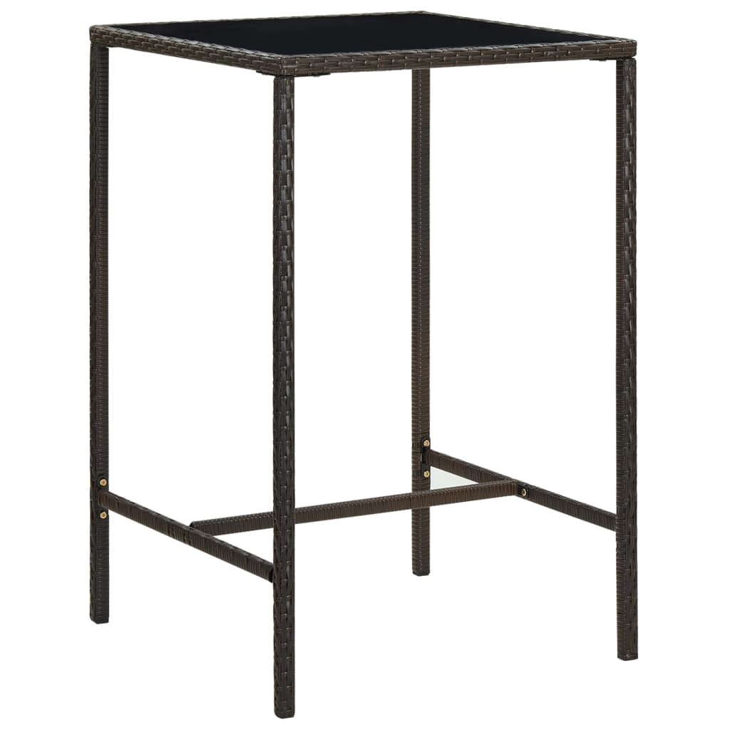 Set mobilier bar de grădină, cu perne, 3 piese, maro, poliratan GartenMobel Dekor