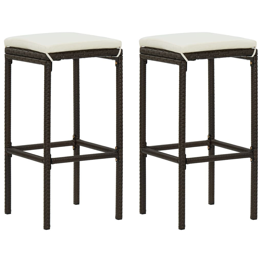 Set mobilier bar de grădină, cu perne, 3 piese, maro, poliratan GartenMobel Dekor