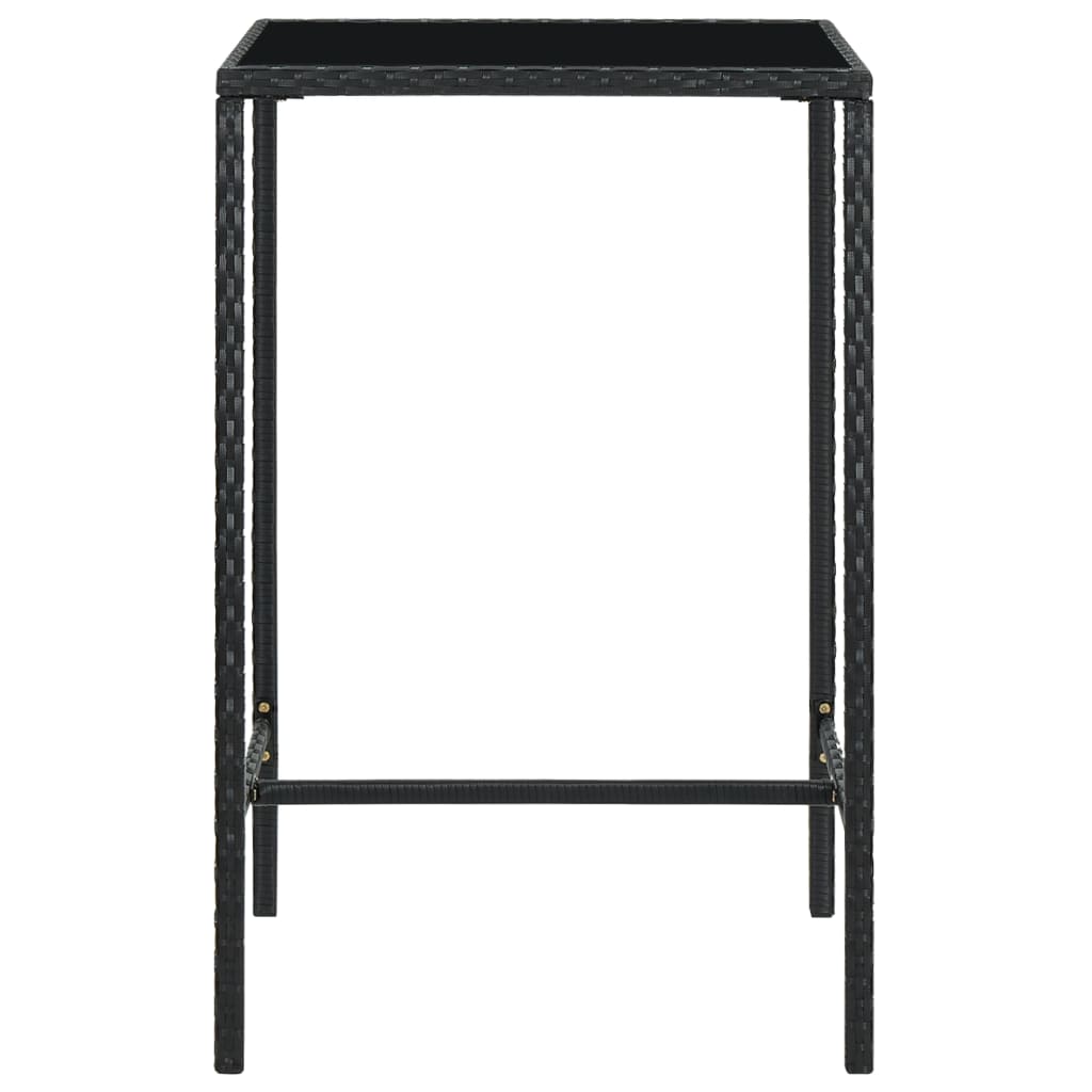 Set mobilier bar de grădină cu perne, 5 piese, negru, poliratan GartenMobel Dekor