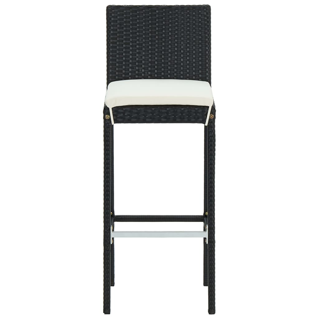 Set mobilier bar de grădină cu perne, 5 piese, negru, poliratan GartenMobel Dekor