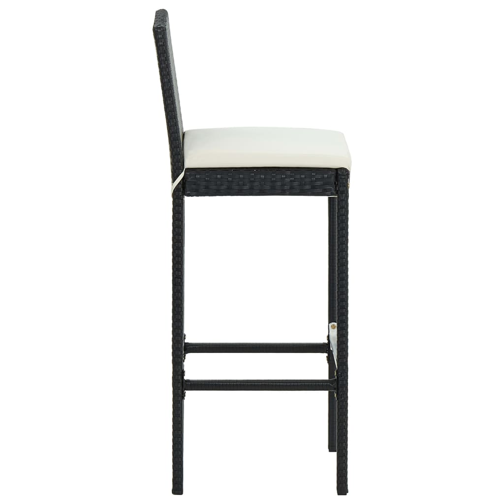Set mobilier bar de grădină cu perne, 5 piese, negru, poliratan GartenMobel Dekor