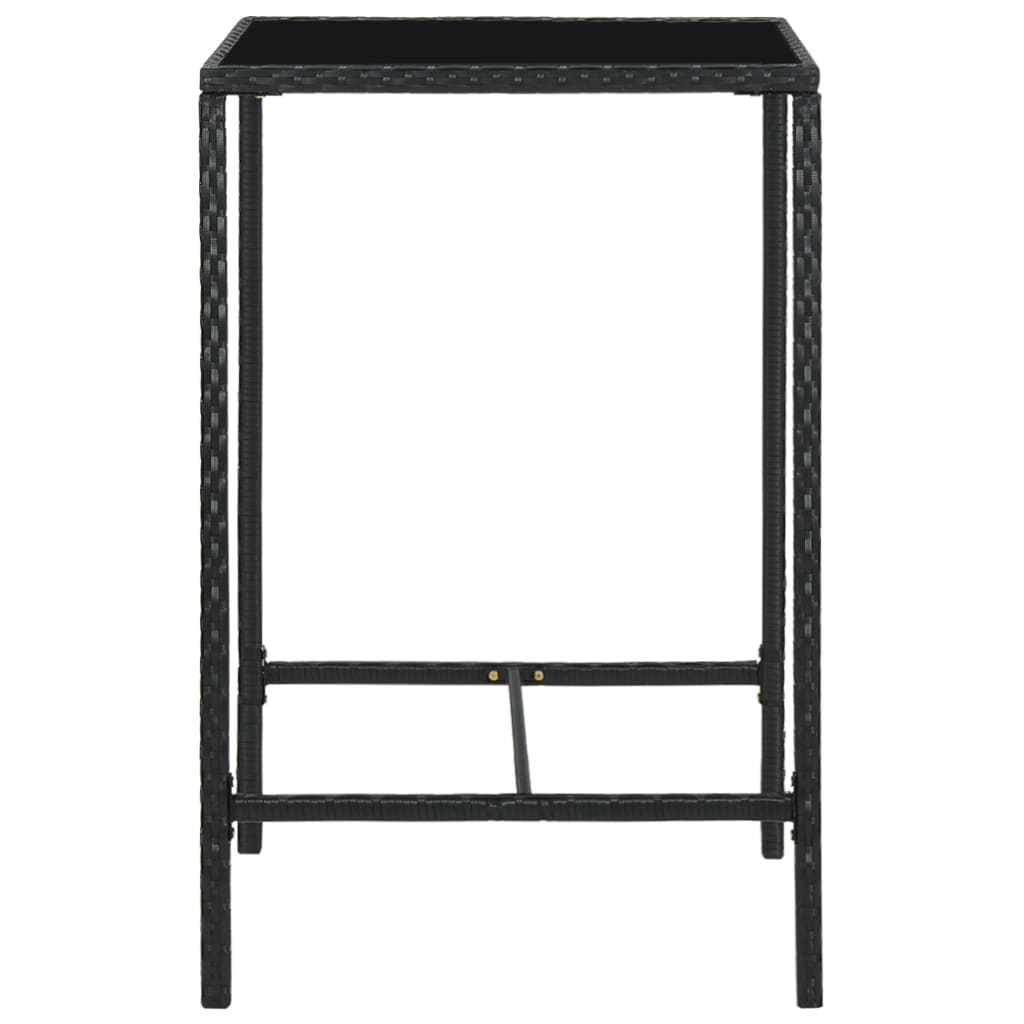 Set mobilier bar de grădină cu perne, 5 piese, negru, poliratan GartenMobel Dekor