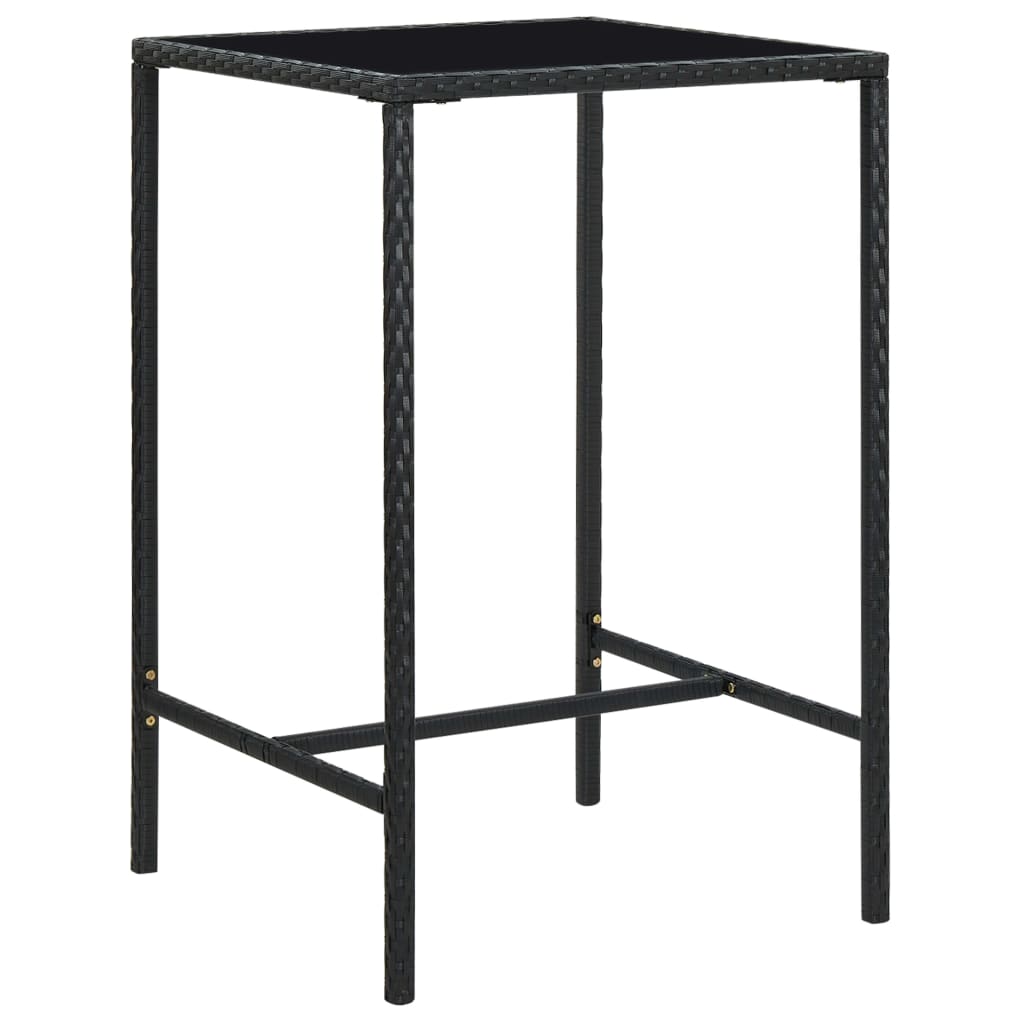 Set mobilier bar de grădină cu perne, 5 piese, negru, poliratan GartenMobel Dekor