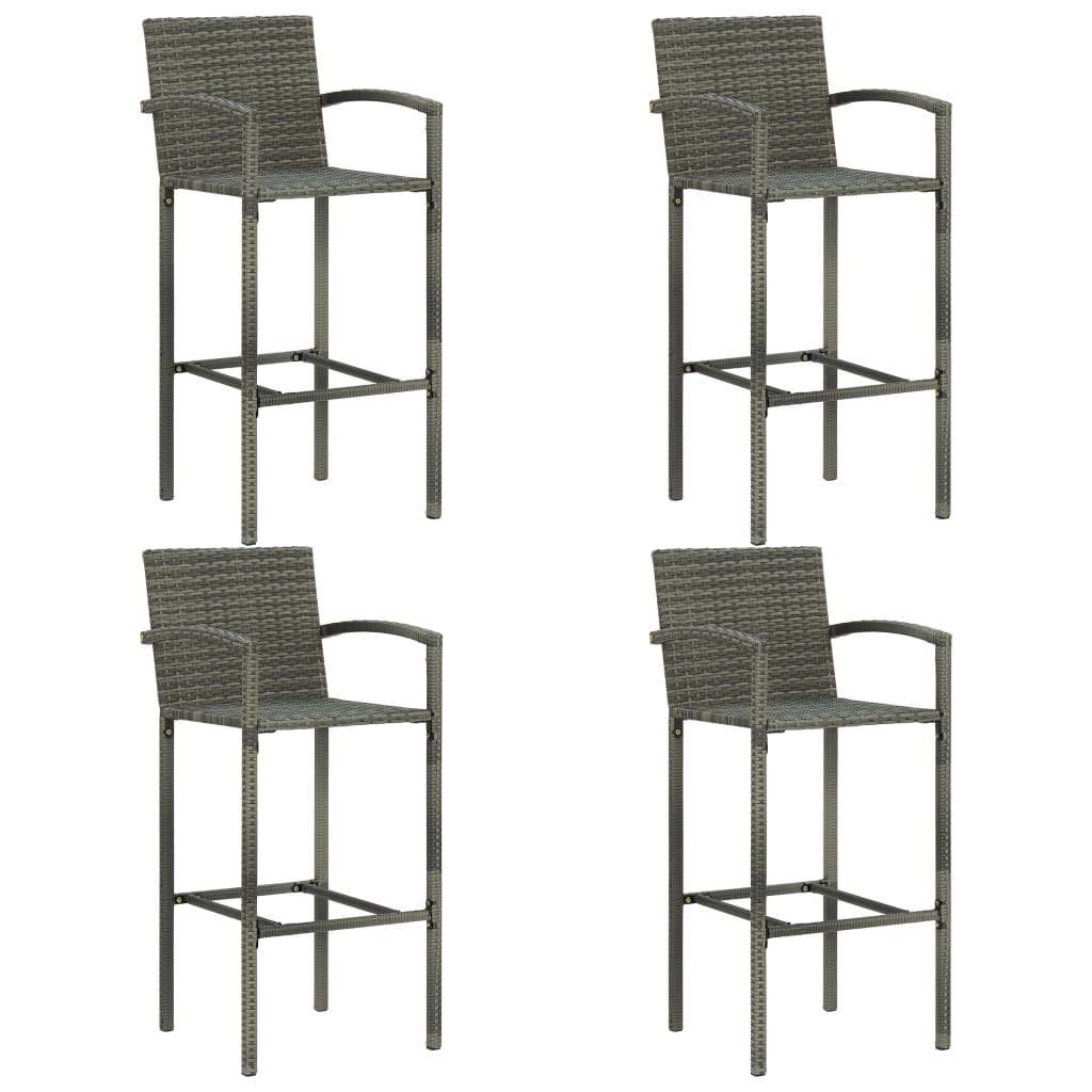 Set mobilier bar de grădină, 5 piese, gri, poliratan GartenMobel Dekor