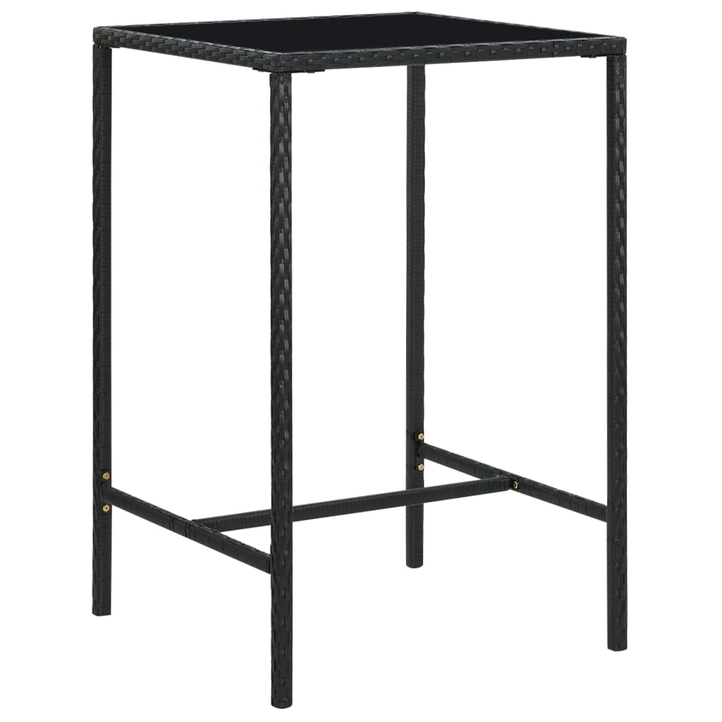 Set mobilier bar de grădină, 5 piese, negru, poliratan GartenMobel Dekor
