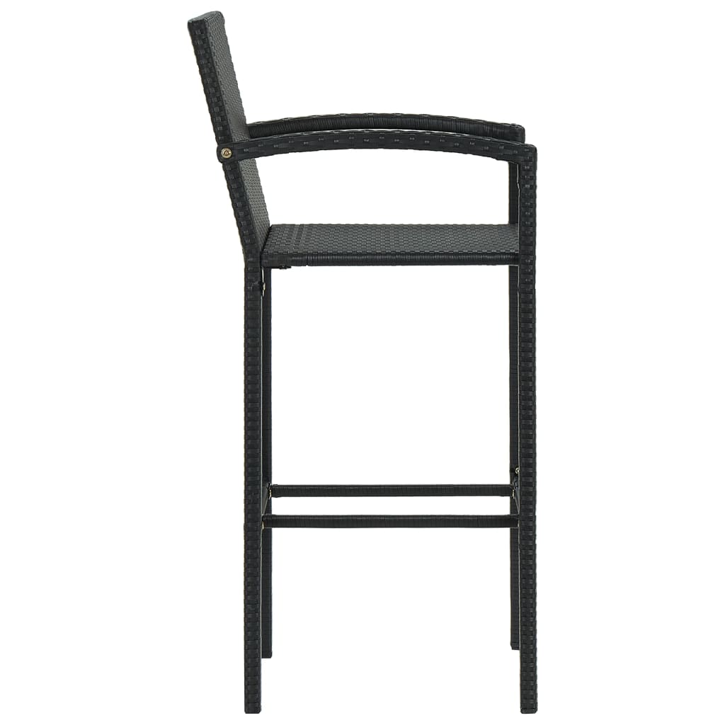 Set mobilier bar de grădină, 5 piese, negru, poliratan GartenMobel Dekor