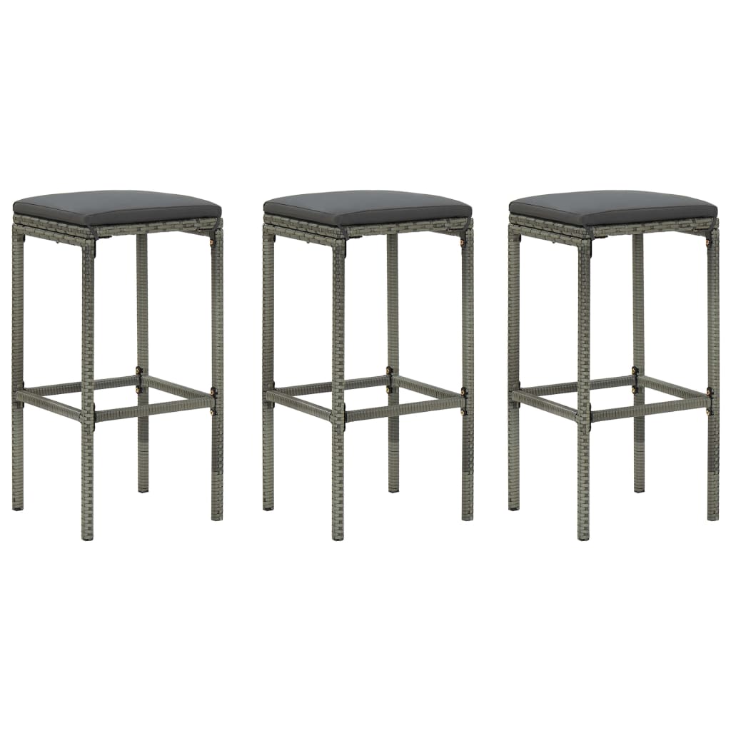 Set mobilier bar de grădină cu perne, 4 piese, gri GartenMobel Dekor