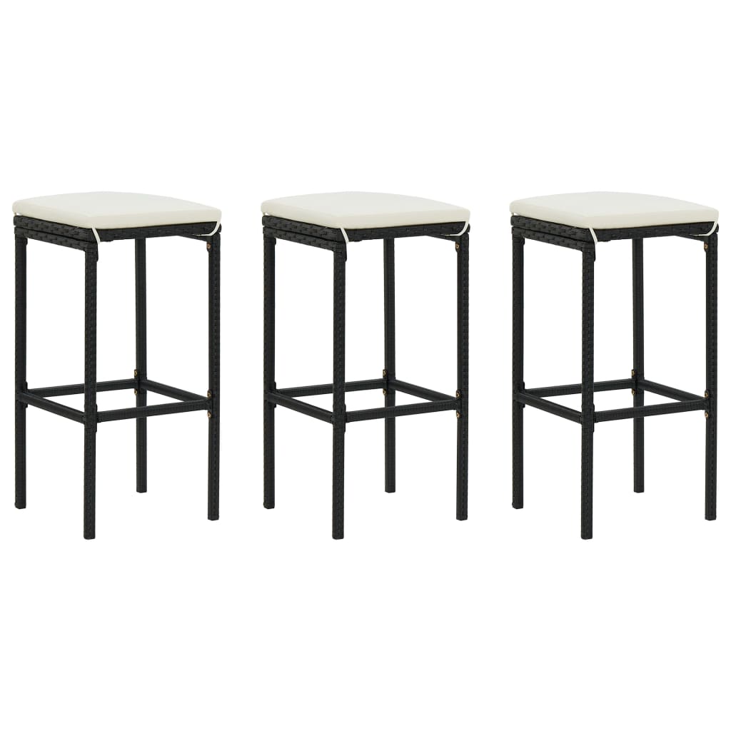 Set mobilier bar de grădină cu perne, 4 piese, negru GartenMobel Dekor