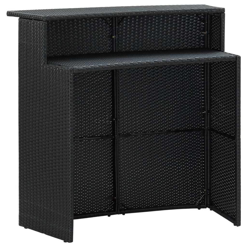 Set mobilier bar de grădină cu perne, 4 piese, negru GartenMobel Dekor