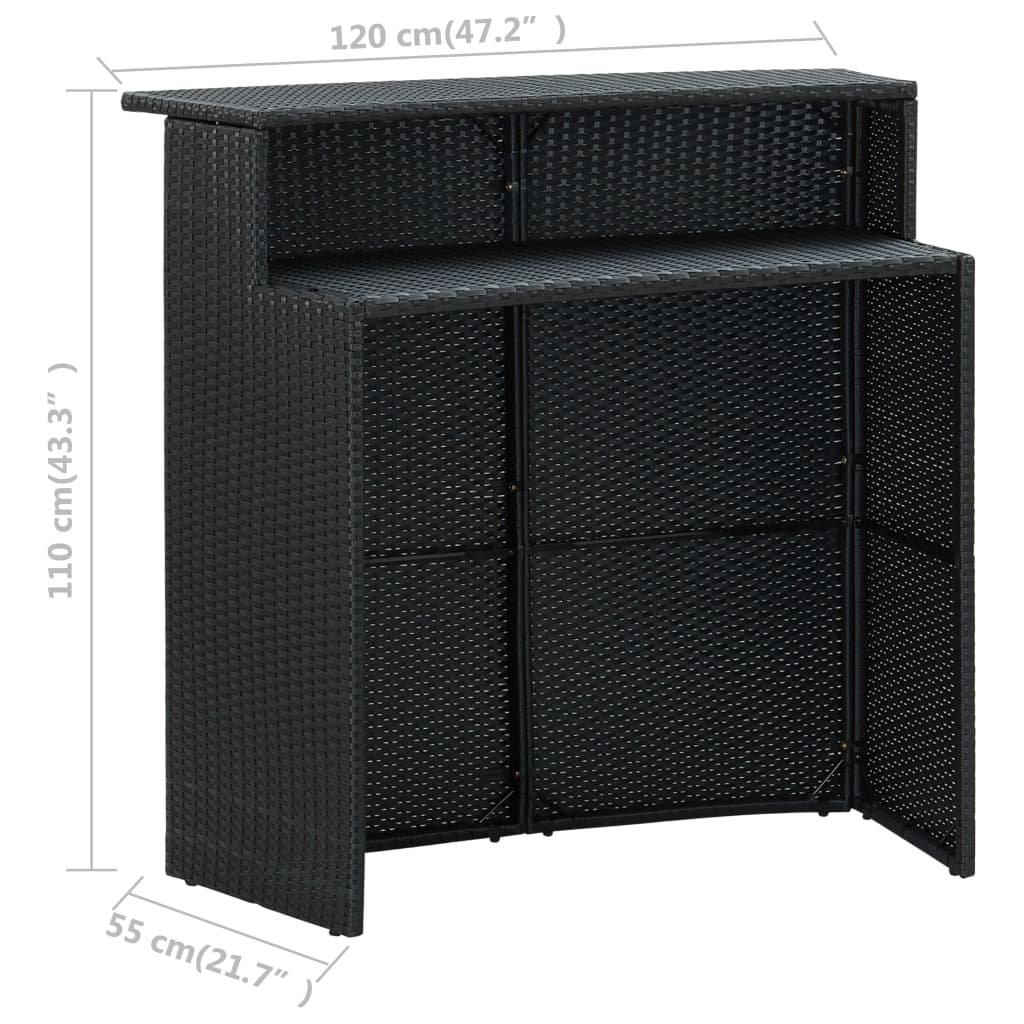 Set mobilier bar de grădină cu perne, 4 piese, negru GartenMobel Dekor
