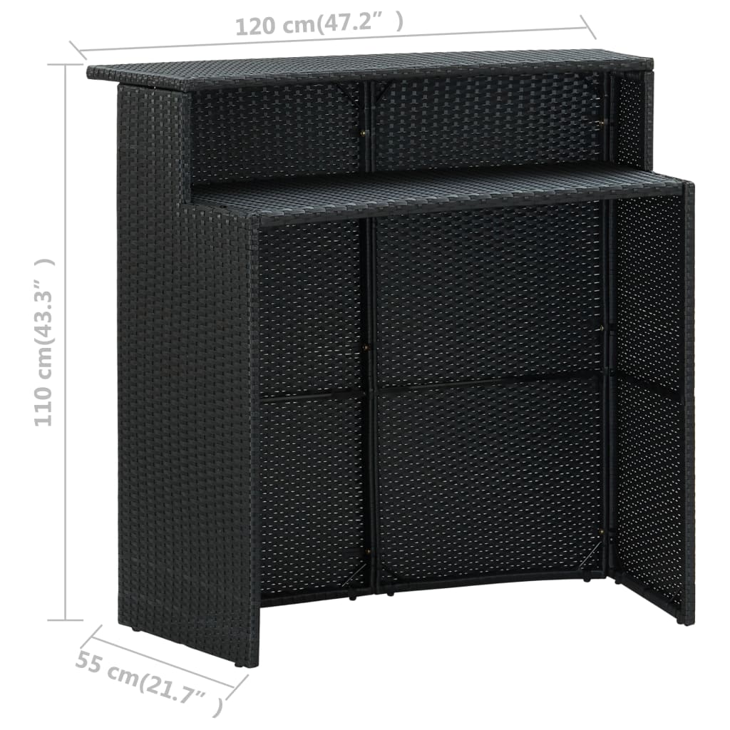 Set mobilier bar de grădină cu perne, 5 piese, negru GartenMobel Dekor