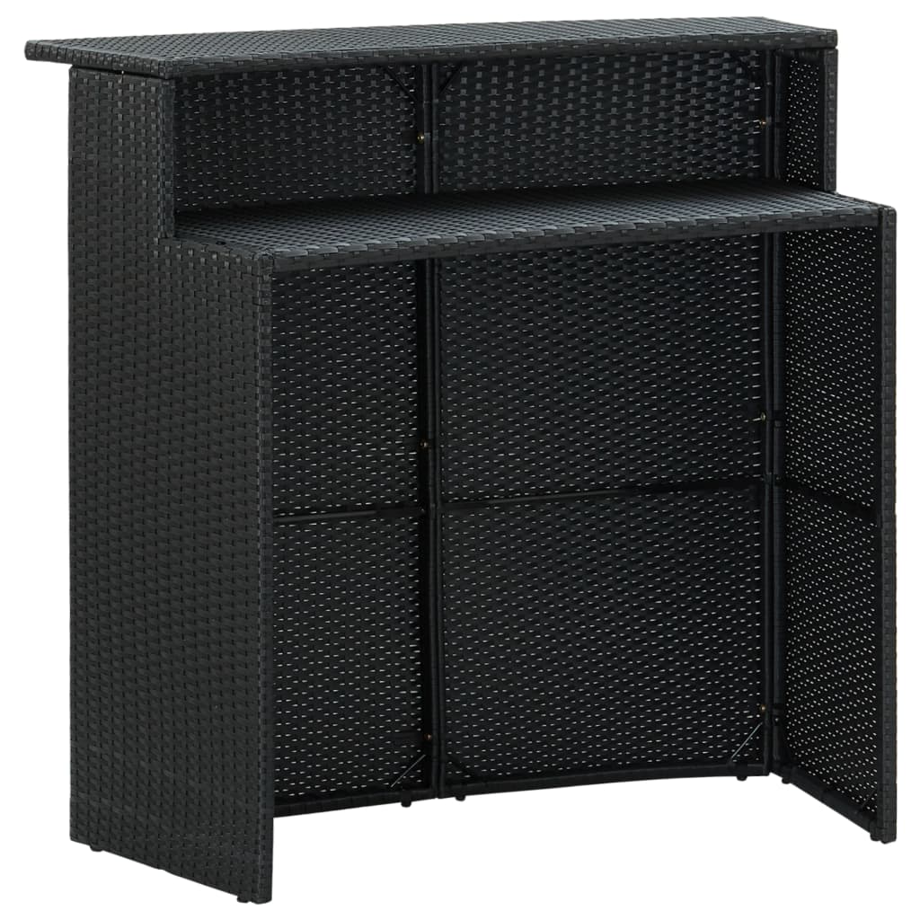 Set mobilier bar de grădină cu perne, 5 piese, negru GartenMobel Dekor