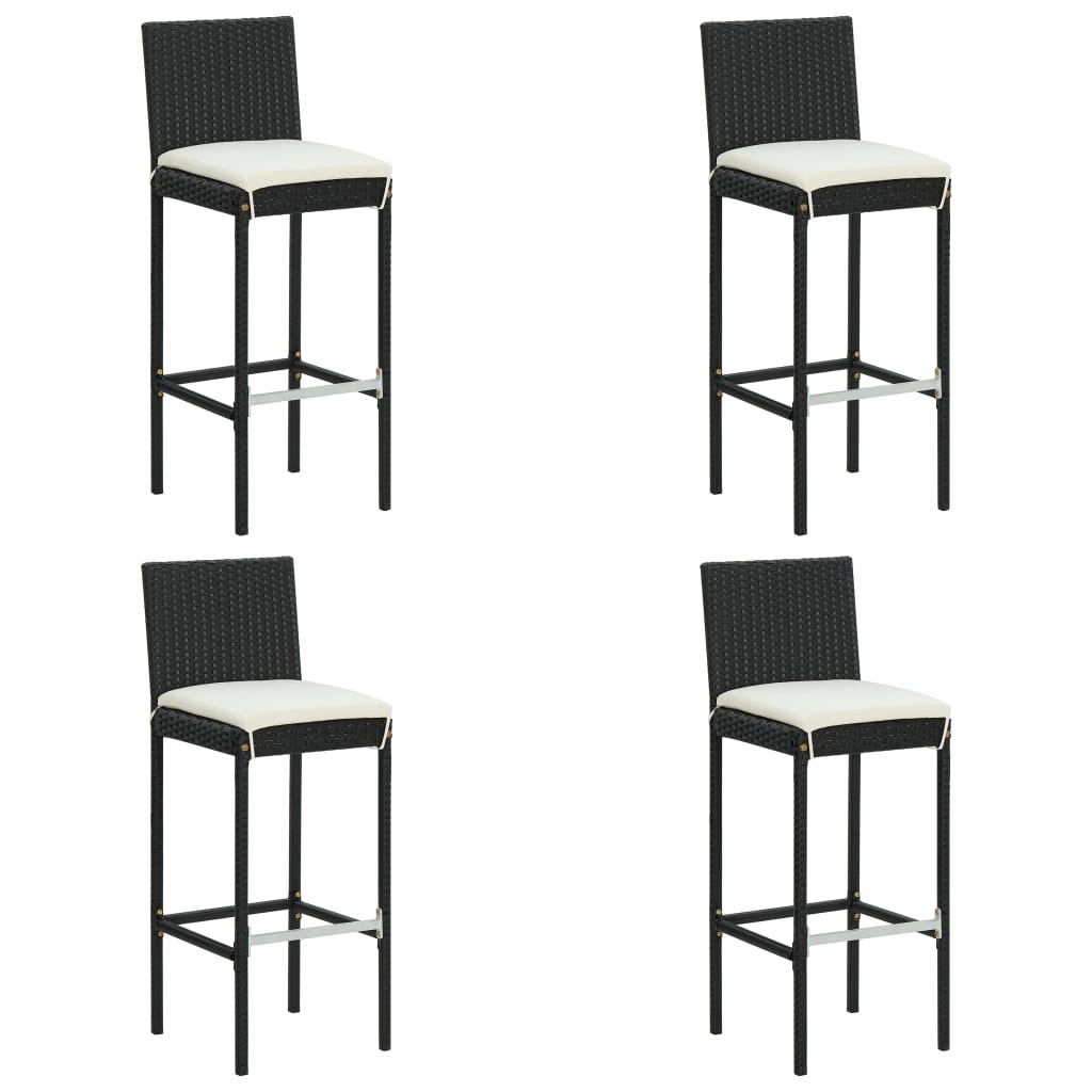 Set mobilier bar de grădină cu perne, 5 piese, negru GartenMobel Dekor