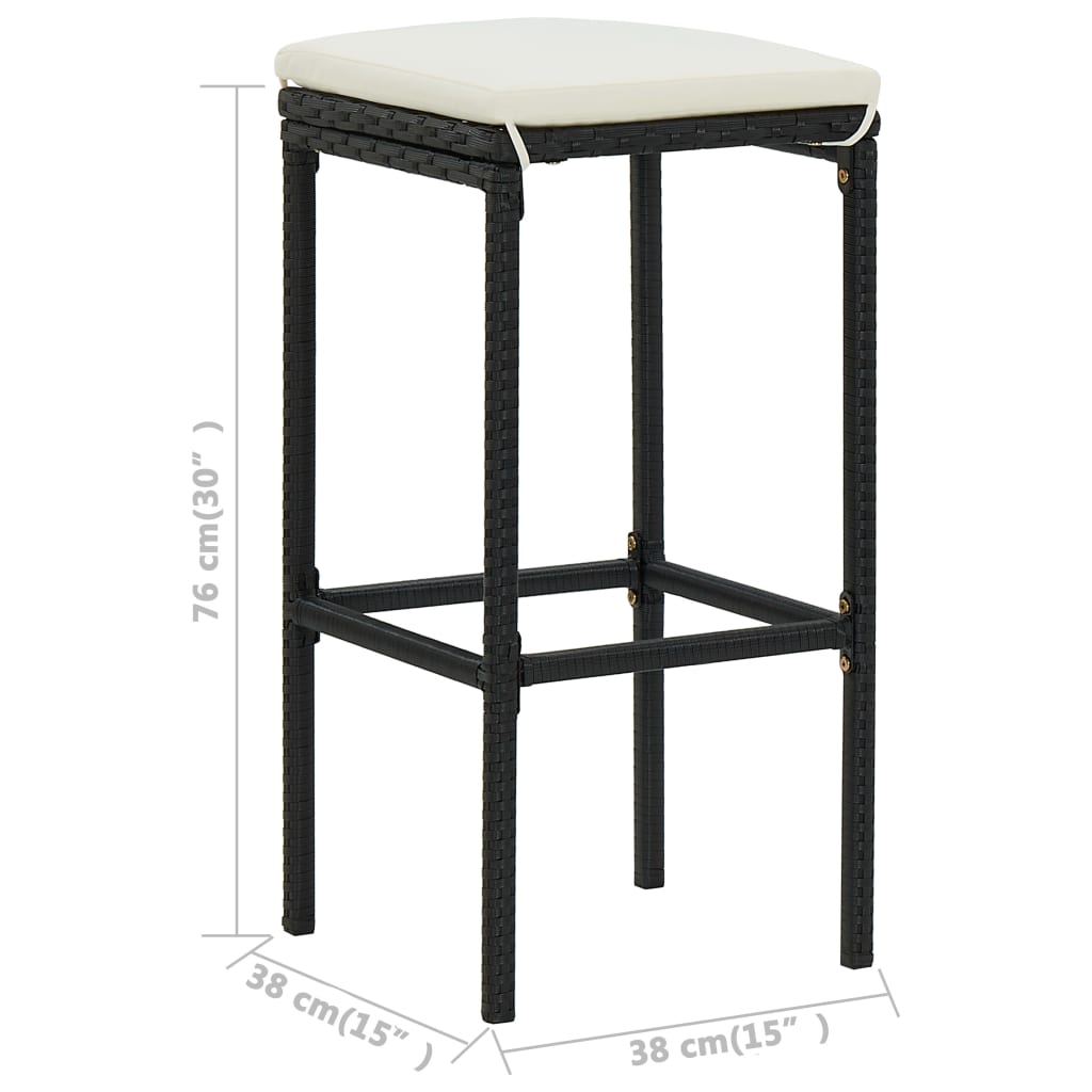 Set mobilier bar de grădină cu perne, 5 piese, negru GartenMobel Dekor
