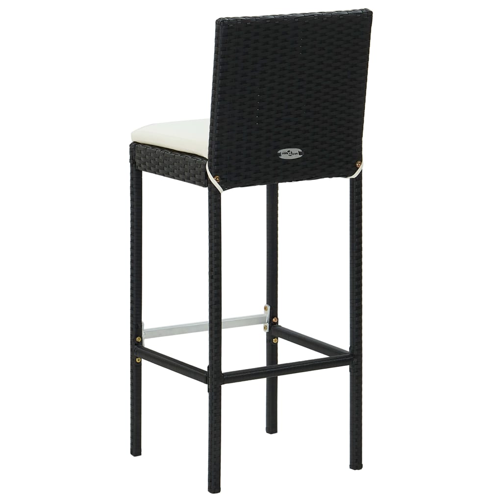 Set mobilier bar de grădină cu perne, 9 piese, negru, poliratan GartenMobel Dekor
